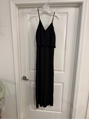 Tobi Black V-Neck Spaghetti-Strap Jumpsuit